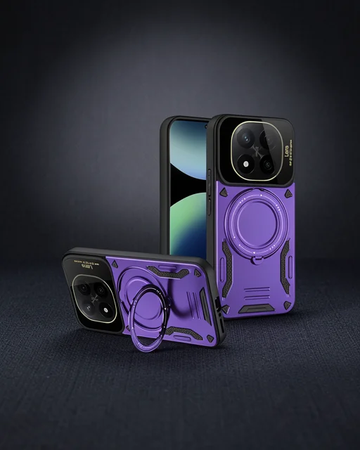 Xiaomi Redmi Note 14 Pro Plus Kılıf Joy Lens Standlı Kapak - Mor
