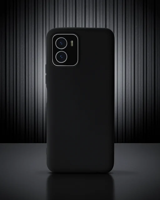 Vivo Y15s Kılıf Lansman Glass Kapak - Siyah