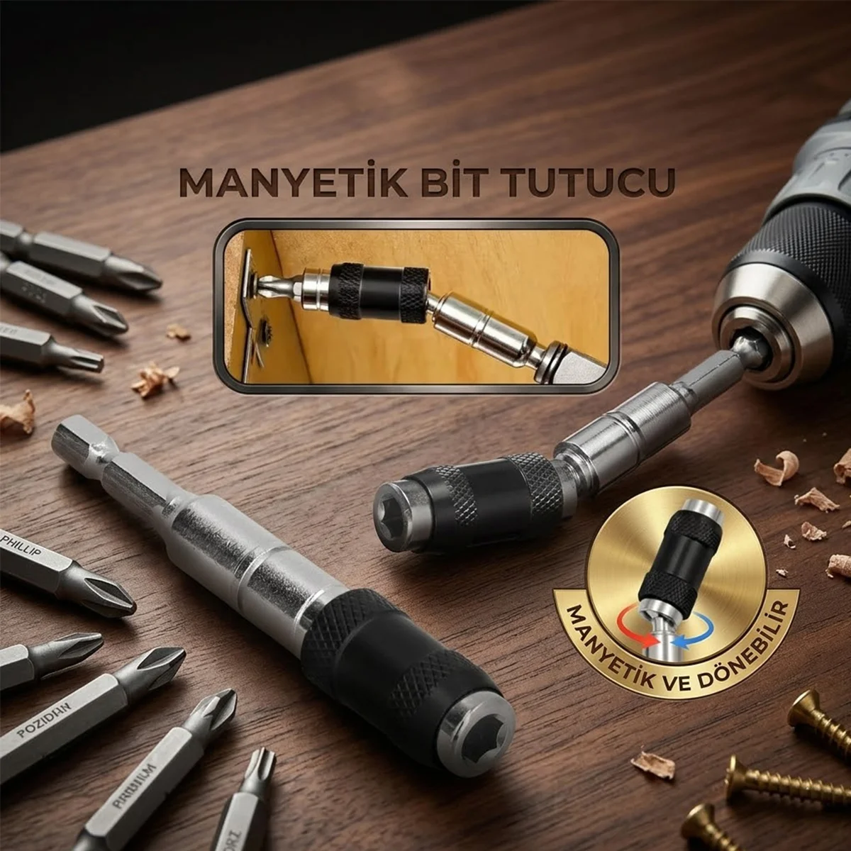 1/4 Mafsallı Manyetik Bits Tutucu (0-20°) görsel 3