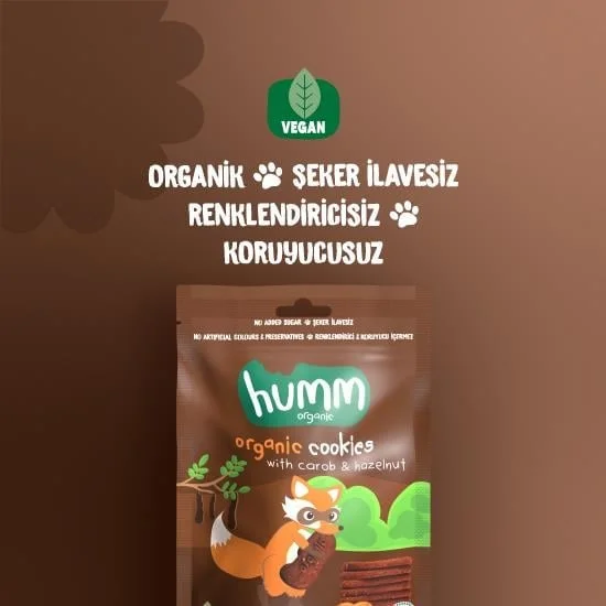 Organik Keçiboynuzlu ve Fındıklı Vegan Kurabiye 55 Gr görsel 2