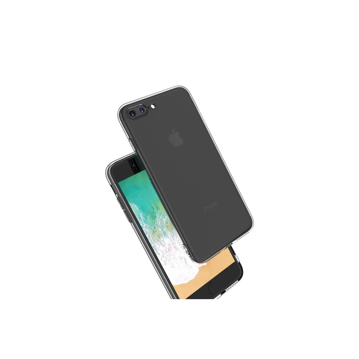 Apple İphone 8 Plus Kılıf Deluxe 2mm Şeffaf Silikon görsel 2