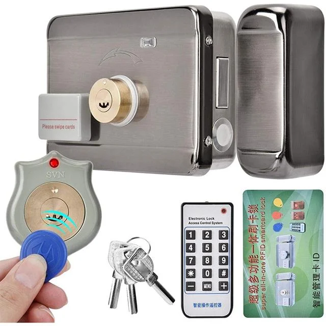 PM-22584 Akıllı RFID Kartlı Anahtarlı Uzaktan Kumandalı Elektronik Çelik Kapı Kilidi + Karşılığı Seti görsel 3