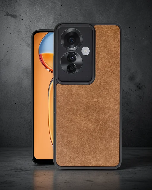 Oppo Reno 11f Kılıf Aras Deri Kapak - Taba