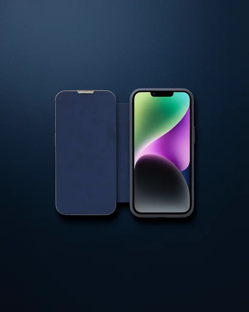 Apple İphone 14 Pro Kılıf Dolpin Kapaklı - Lacivert