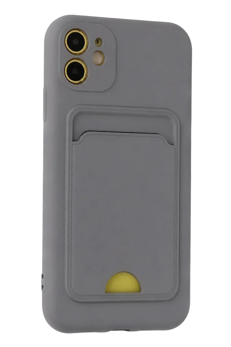 Apple iPhone 11 Kılıf Kelvin Kartvizitli Silikon - Gri görsel 2