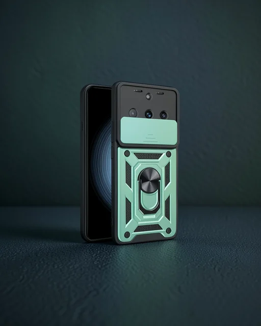 Realme 11 Pro Kılıf Pars Lens Yüzüklü Silikon - Yeşil