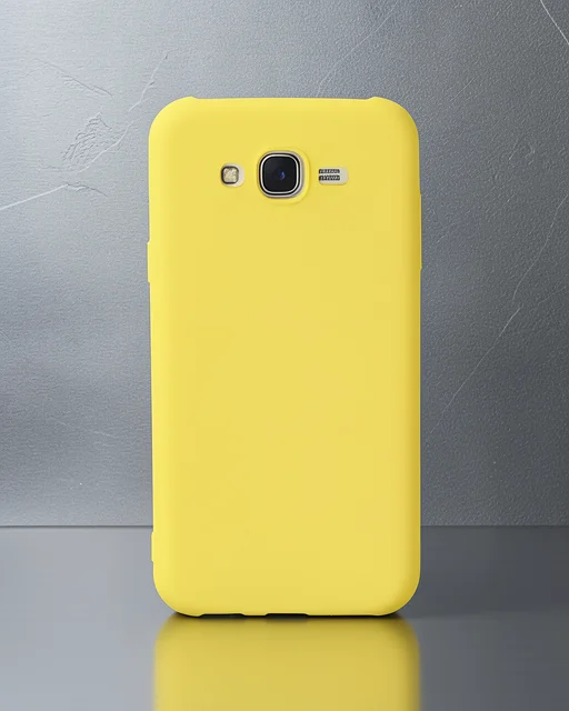 Samsung Galaxy J7 Kılıf Nano İçi Kadife Silikon - Sarı