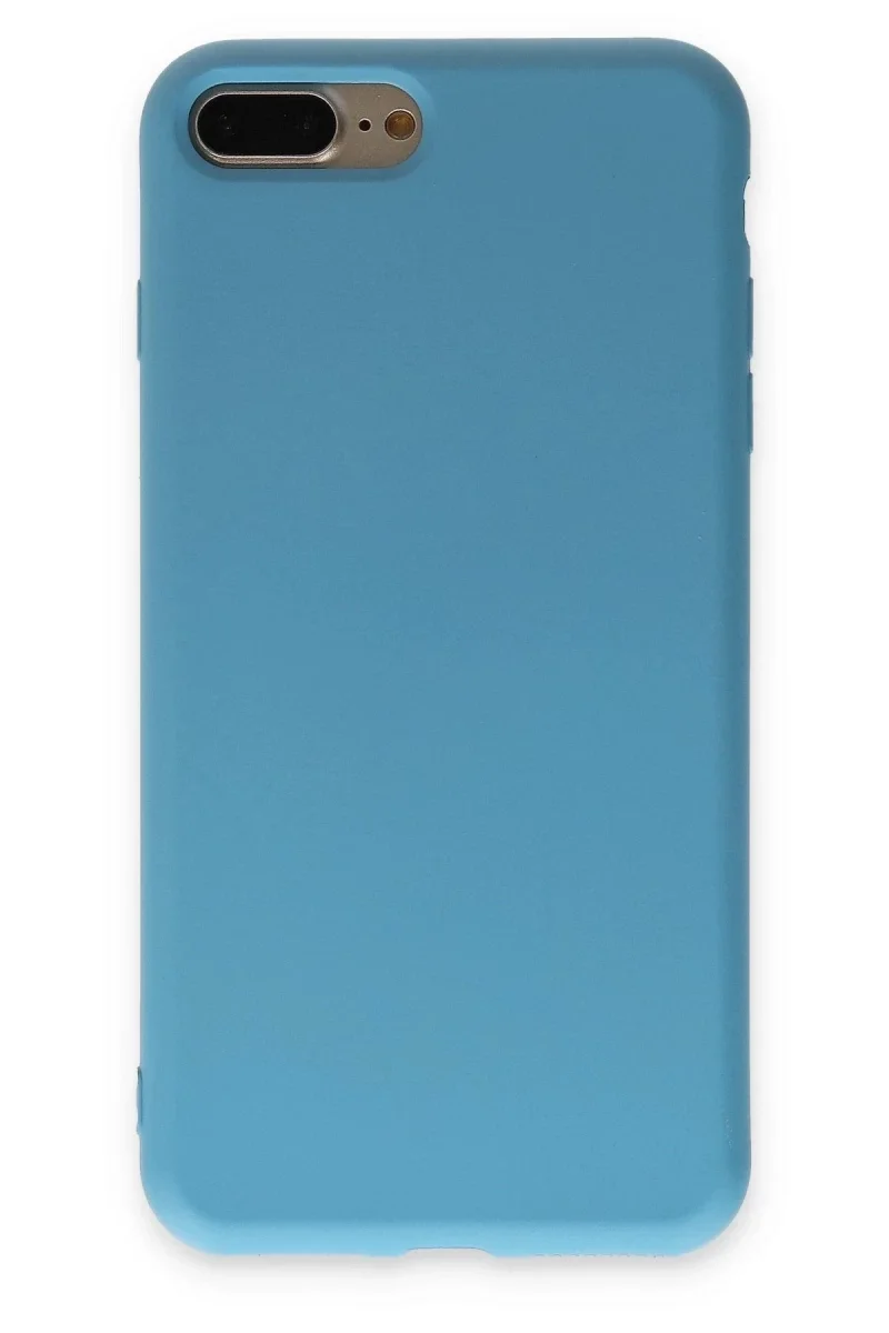 Apple iPhone 7 Plus Kılıf Nano içi Kadife Silikon - Mavi