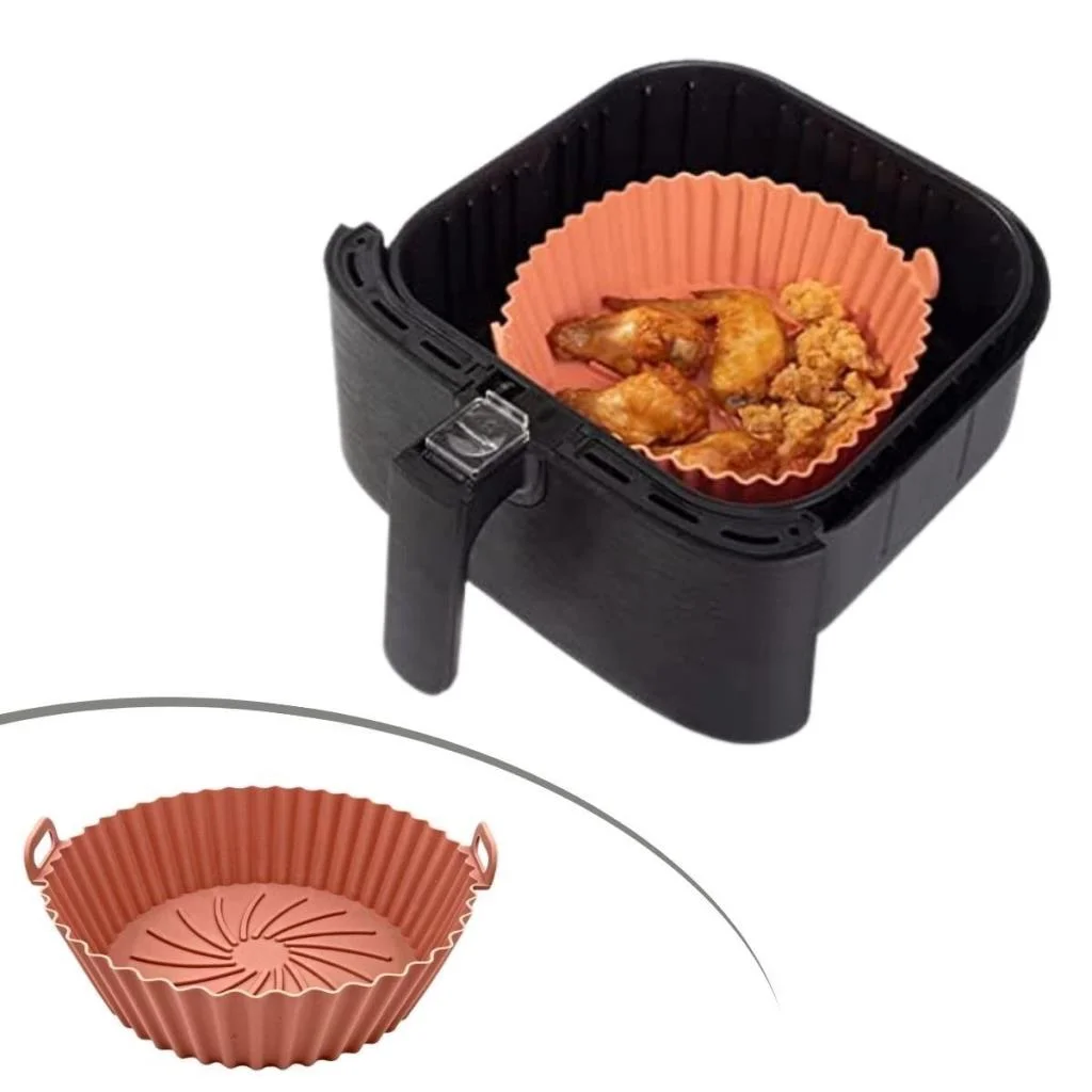 Renkli Isıya Dayanıklı Yıkanılabilir Silikon Fırın Ve Airfryer Yuvarlak Model Pişirme Matı 20 Cm görsel 5