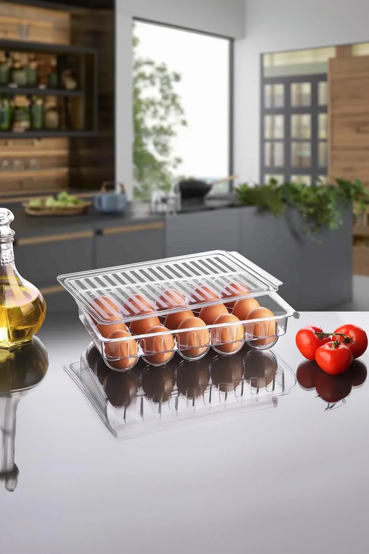 15 Li Buzdolabı Kapaklı Yumurtalık & Buzdolabı Organizeri görsel 2
