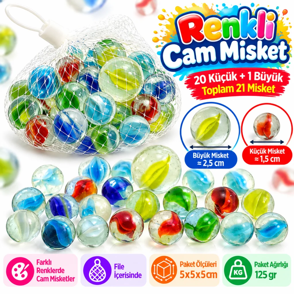 Renkli Cam Misket