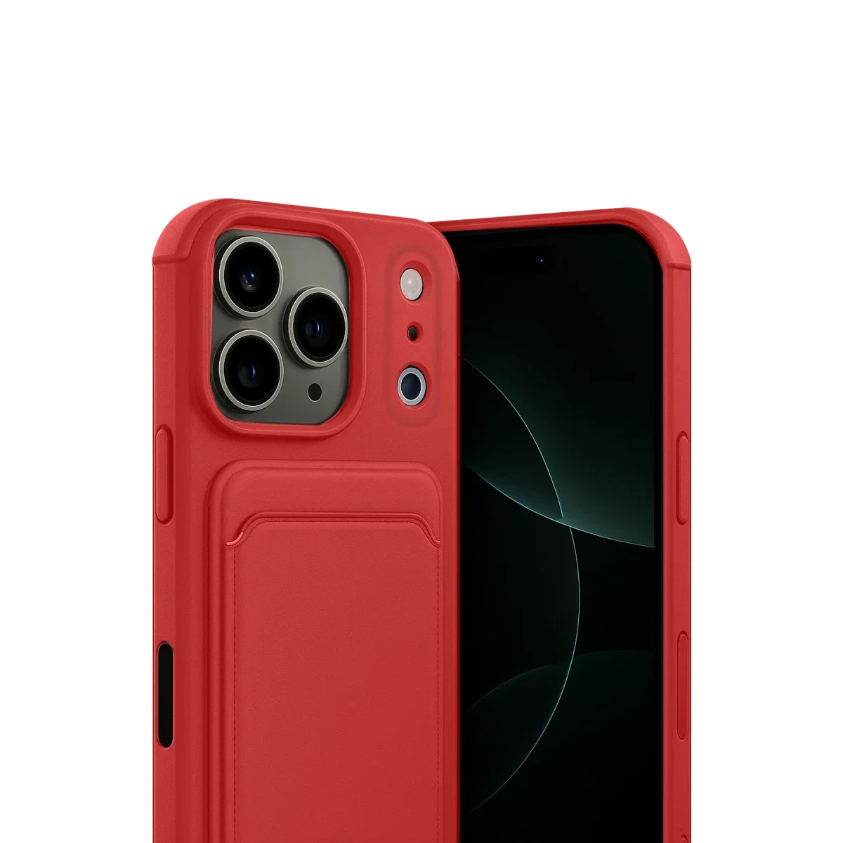Apple iPhone 17 Pro Max Kelvin Kartvizitli Silikon - Kırmızı görsel 2