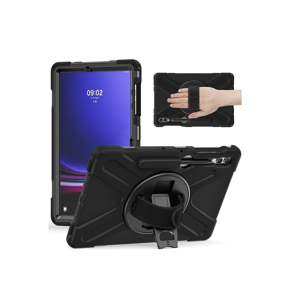 Samsung Galaxy X610 Tab S9 FE Plus 12.4 Kılıf Amazing Tablet Kapak - Siyah görsel 3