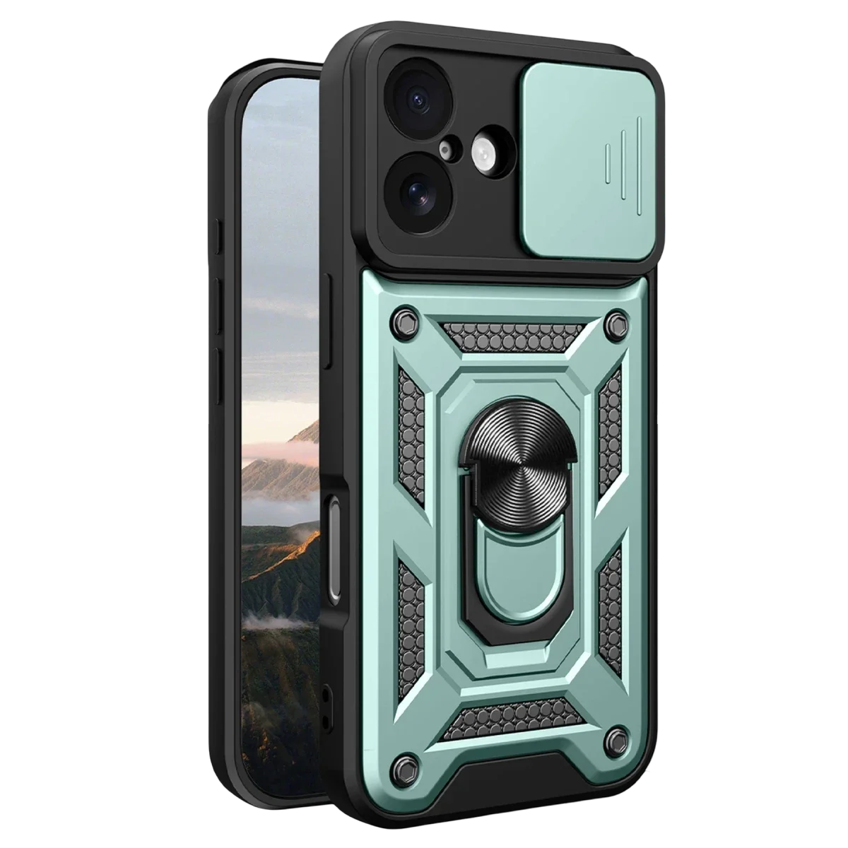 Apple iPhone 17 Pars Lens Yüzüklü Silikon - Yeşil görsel 2