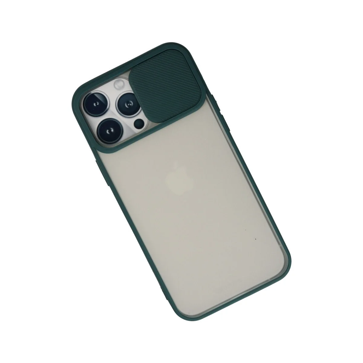 Apple İphone 13 Pro Max Kılıf Palm Buzlu Kamera Sürgülü Silikon - Yeşil görsel 3