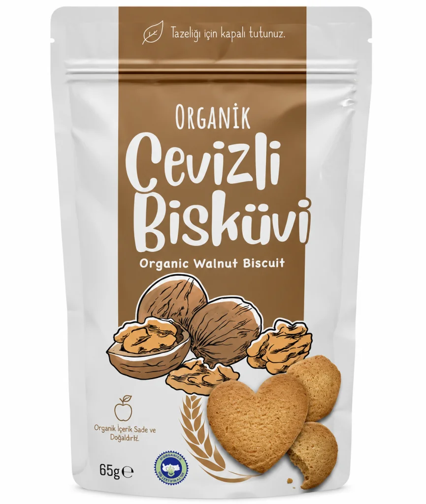 Natural Organik Cevizli Bisküvi 80gr görsel 2