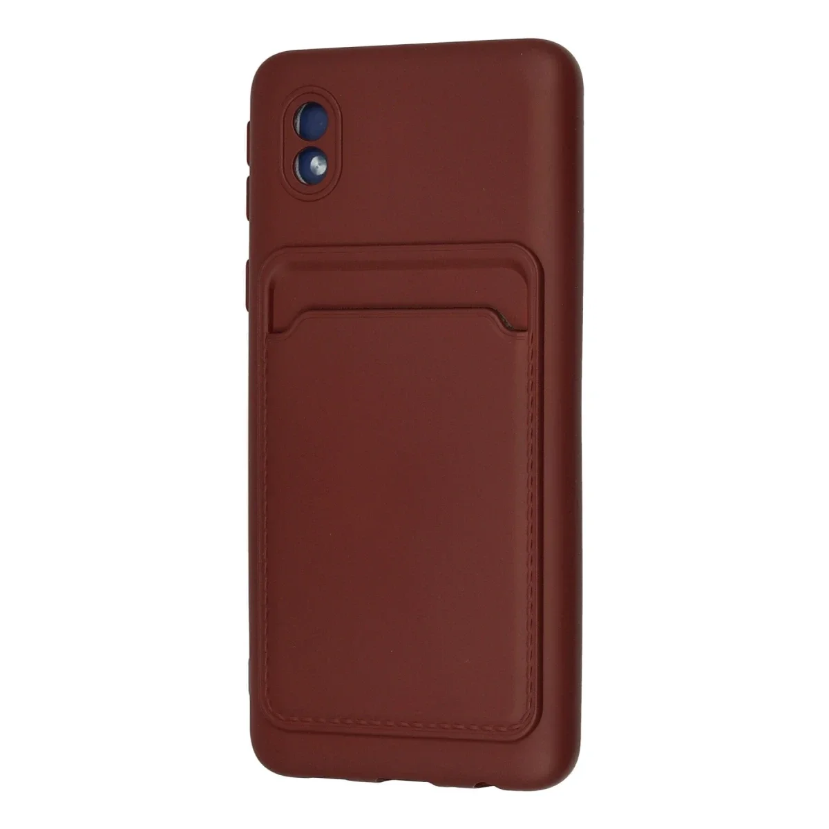 Samsung Galaxy A01 Core Kılıf Kelvin Kartvizitli Silikon - Bordo görsel 3