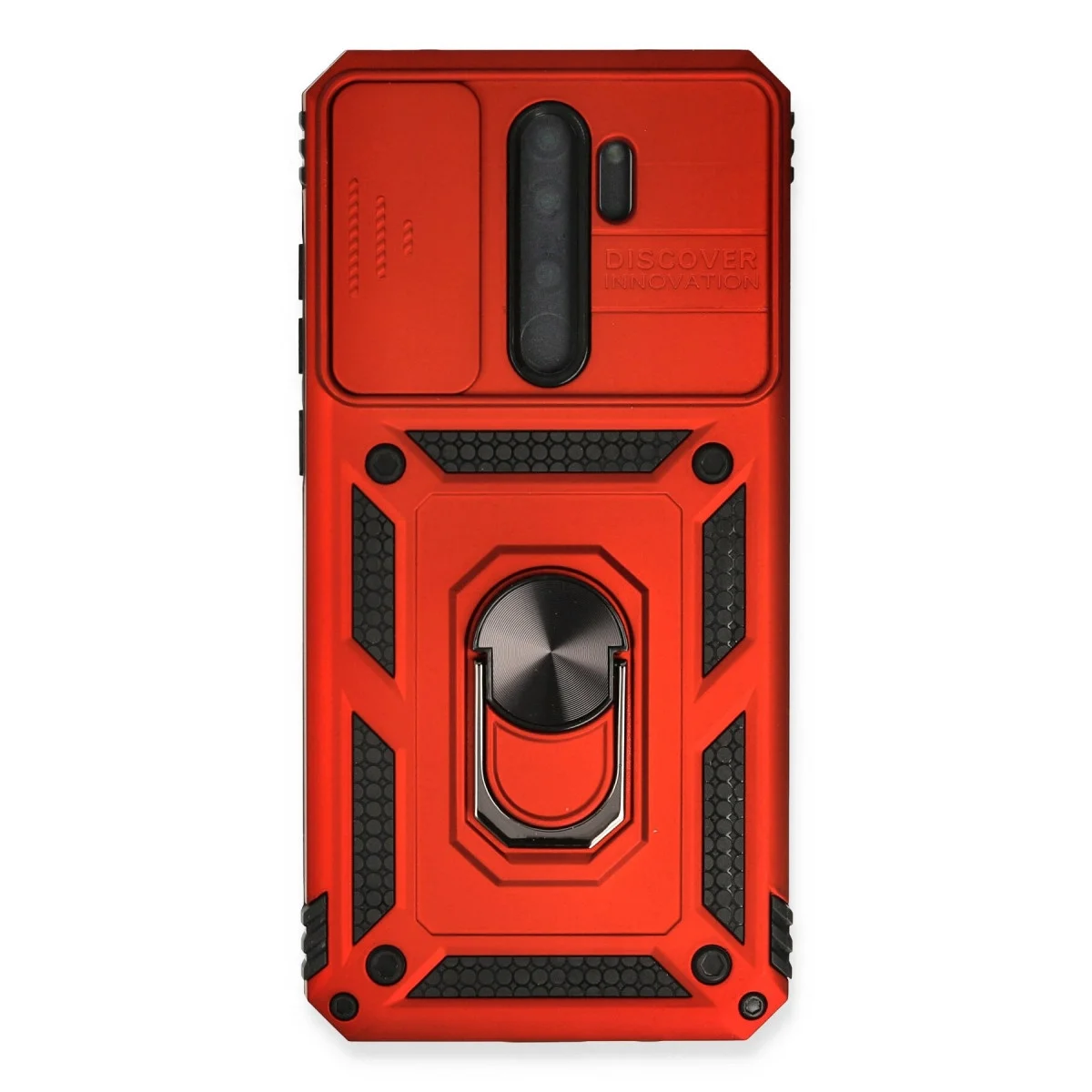 Xiao Red Note 8 Pro Kılıf Pars Lens Yüzüklü Silikon - Kırmızı