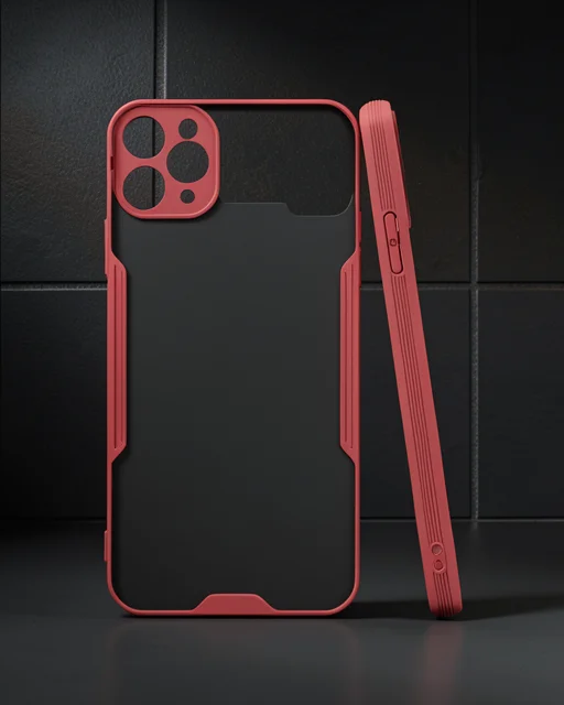 Apple İphone 11 Pro Kılıf Platin Silikon - Kırmızı