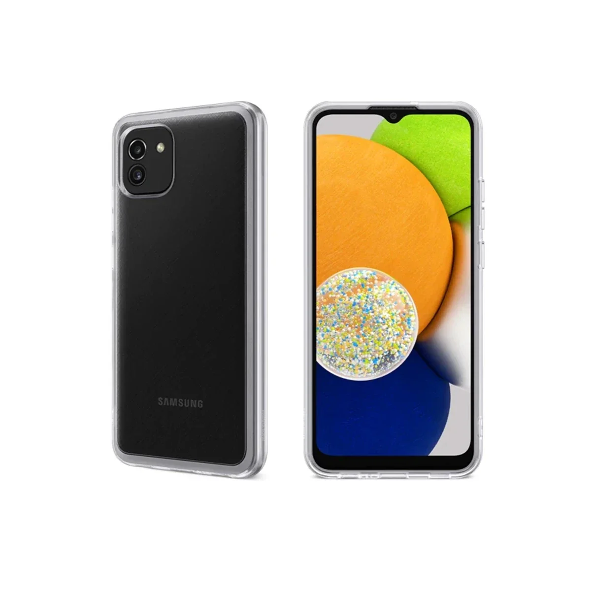 Samsung Galaxy A03 Kılıf Lüx Şeffaf Silikon görsel 2