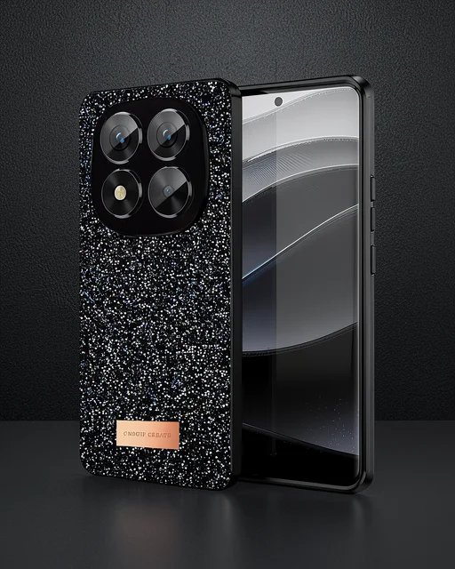 Onegif Xiaomi Redmi Note 14 Pro 5g Bright Simli Kapak - Siyah