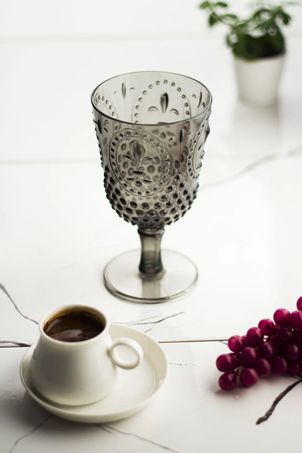 Akrilik Füme Tekli Kadeh & Su Meşrubat Kahve Yanı Bardağı 450 ml ( Cam Değildir ) görsel 2