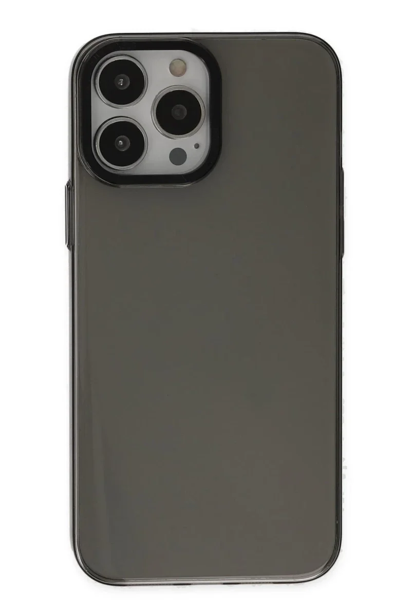 Apple iPhone 13 Pro Max Kılıf Anka PC Sert Metal Kapak - Siyah