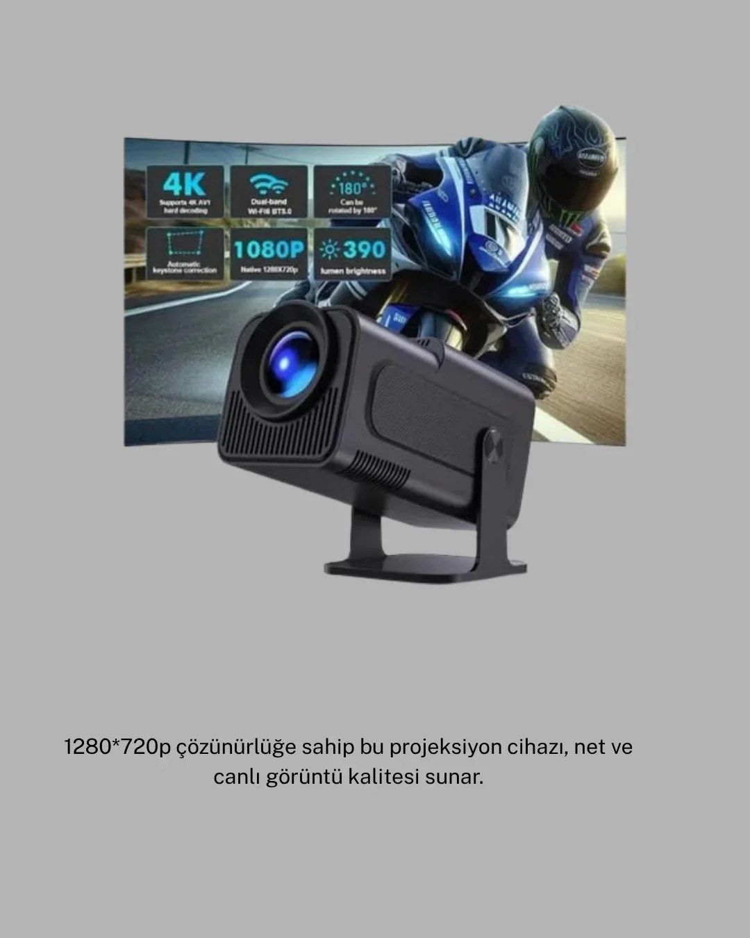 Android Projeksiyon Game Box – 1280x720p HD Çözünürlük, Bluetooth,HD ve USB Girişli görsel 4
