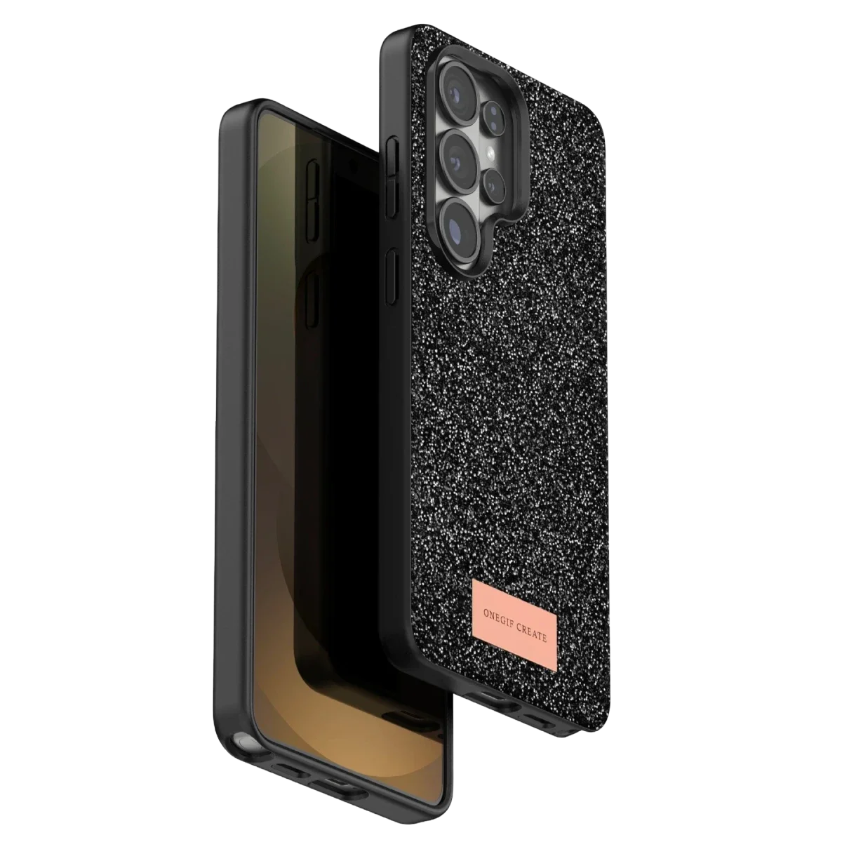 Onegif Samsung Galaxy S26 Ultra Bright Simli Kapak - Siyah