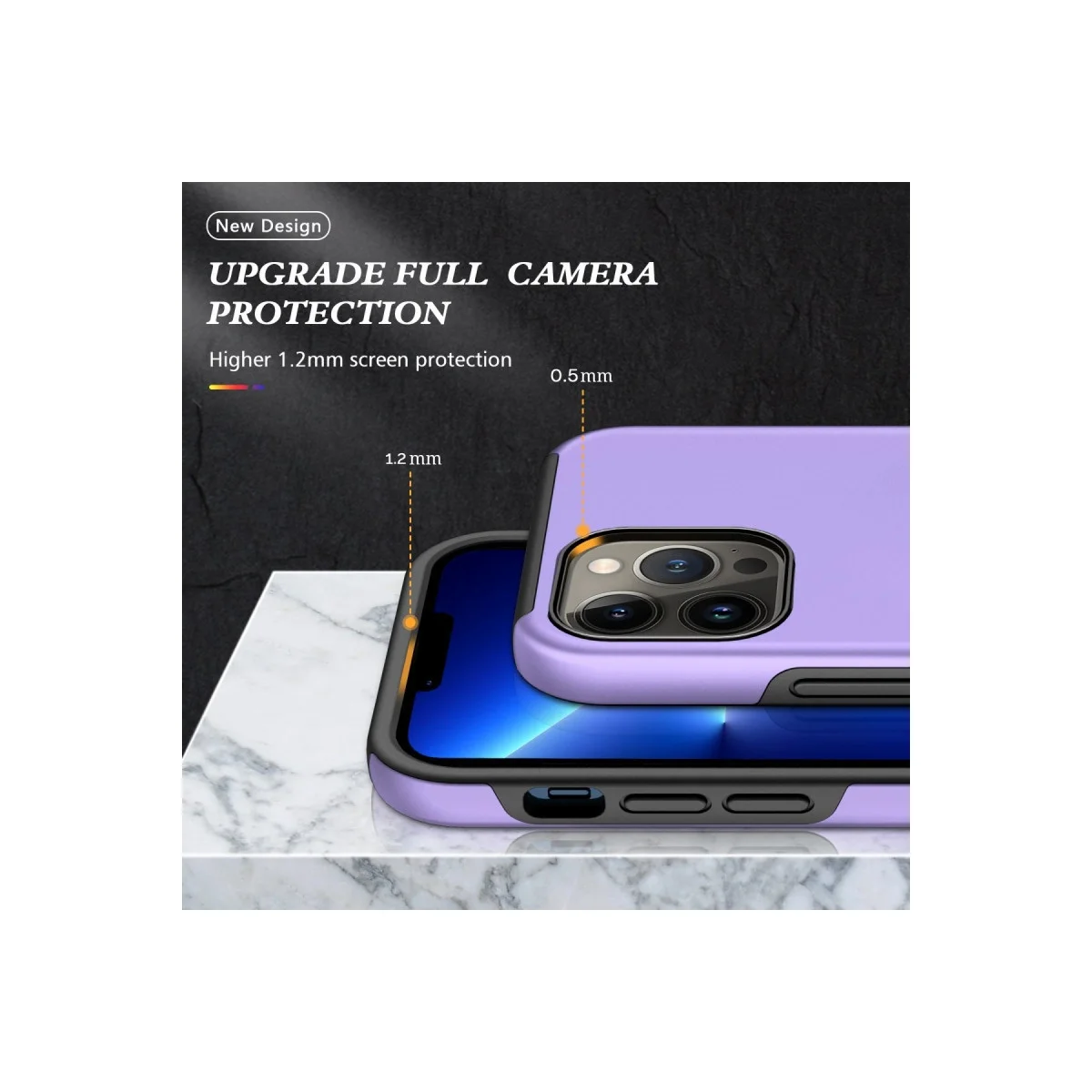 Apple İphone 13 Pro Kılıf Elit Yüzüklü Kapak - Mor görsel 7