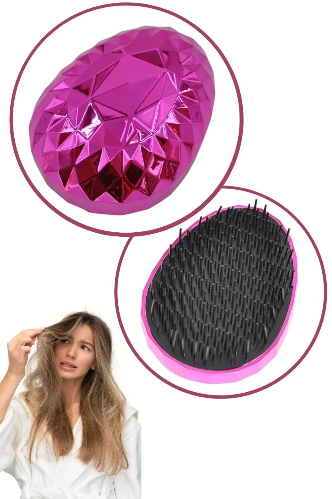 Neon Pembe Düzleştirici Tarak Geniş AralıklıHer Saç Tipine Uygun Fırçalı Saç Düzleştirici görsel 8