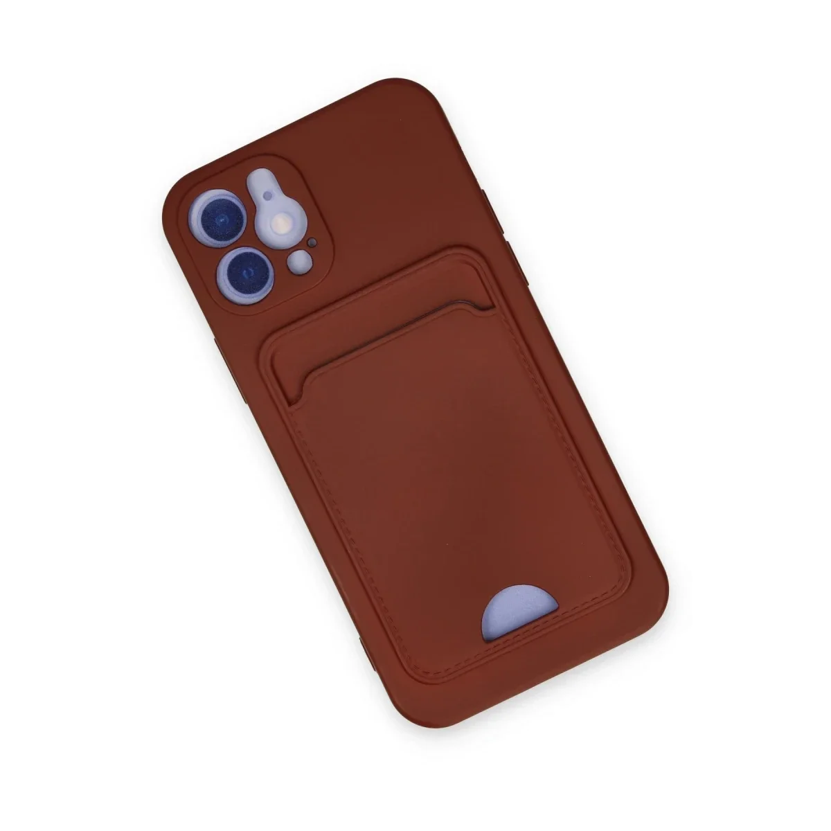 Apple iPhone 12 Kılıf Kelvin Kartvizitli Silikon - Bordo görsel 3