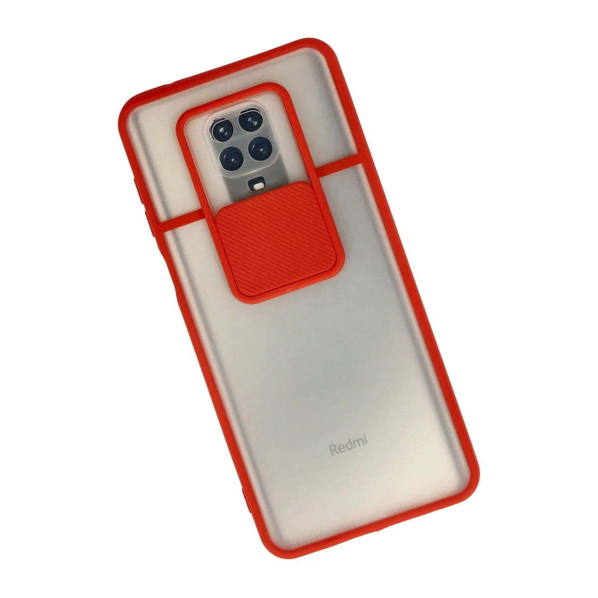 Xiaomi Redmi Note 9 Pro Kılıf Palm Buzlu Kamera Sürgülü Silikon - Kırmızı görsel 2