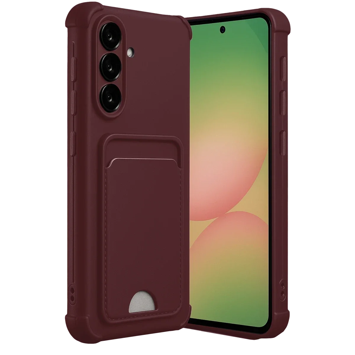 Samsung Galaxy A56 Kılıf Kelvin Kartvizitli Silikon - Bordo