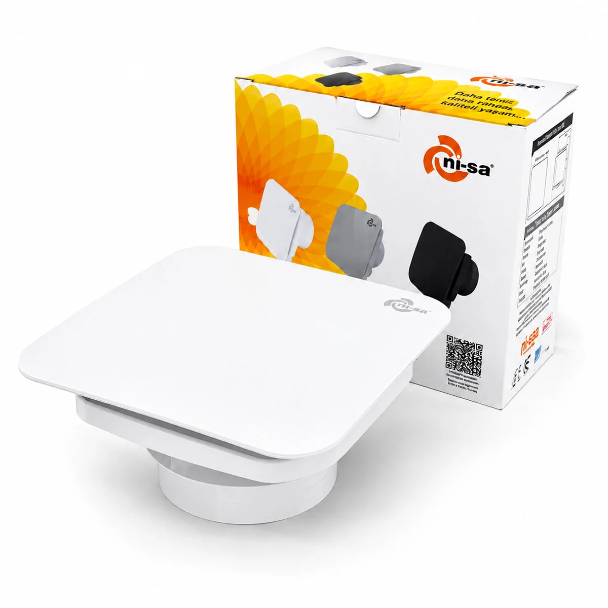 Plastik Aspiratör 150 Beyaz Banyo Tuvalet Havalandırma Aspiratörü 20W 2800RPM 320M3/H EBT-150SB