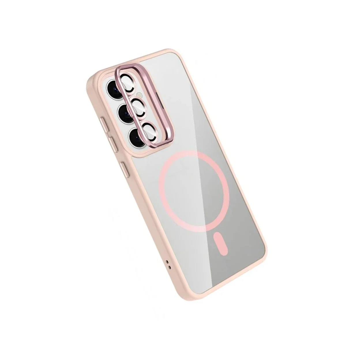 Joko Samsung Galaxy S24 FE Remim Lensli Magsafe Standlı Kapak - Pembe görsel 4