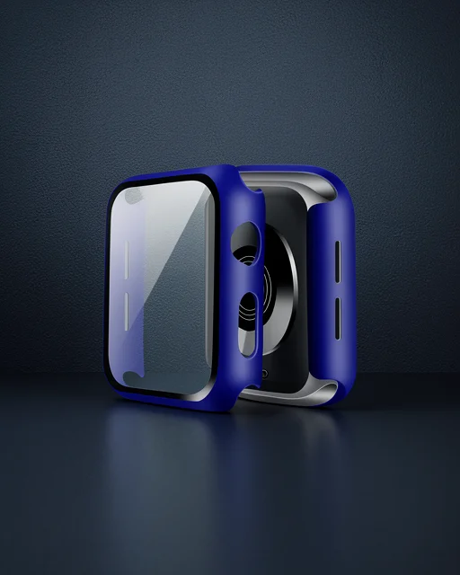 Apple Watch 42mm Camlı Kasa Ekran Koruyucu - Lacivert