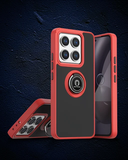 Xiaomi Mi 14t Pro Kılıf Montreal Yüzüklü Silikon Kapak - Kırmızı
