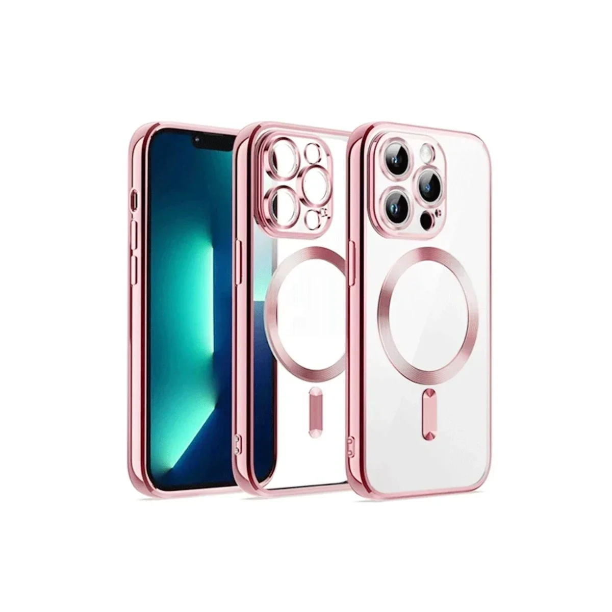 Apple iPhone 13 Pro Max Kılıf Kross Magneticsafe Kapak - Rose