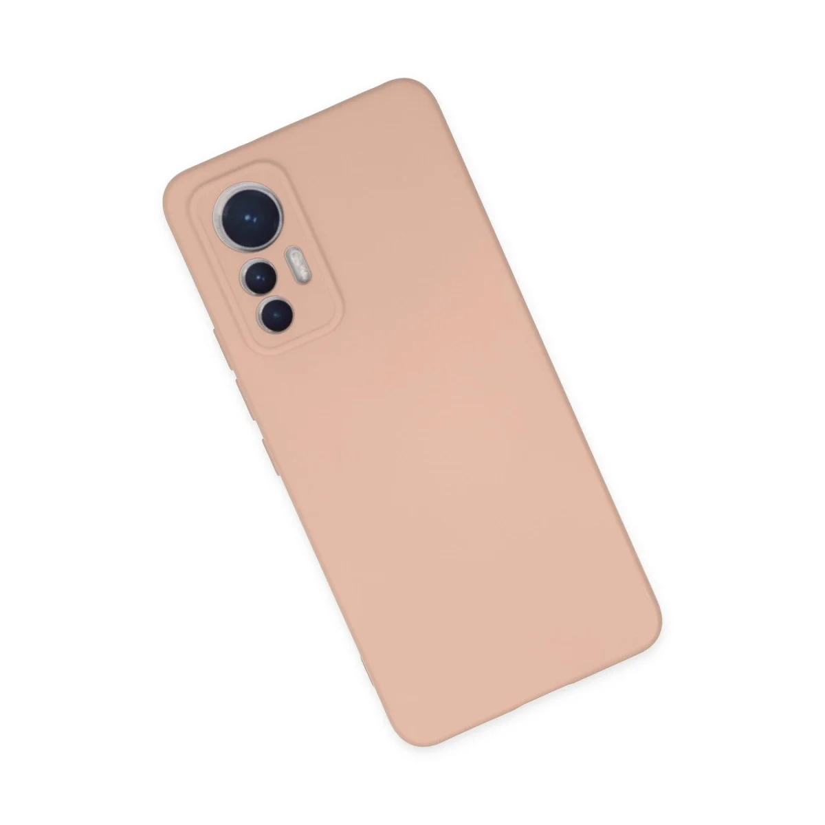 Xiaomi Mi 12 Lite Kılıf Nano İçi Kadife Silikon - Pudra görsel 3