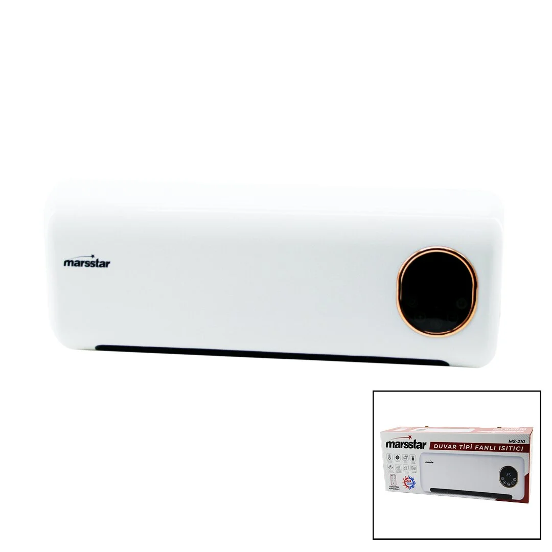 Kumandalı Duvar Tipi Fanlı Isıtıcı Soğuk - Sıcak Led Kontrol Ekranı 2000W MS-210 MS-400