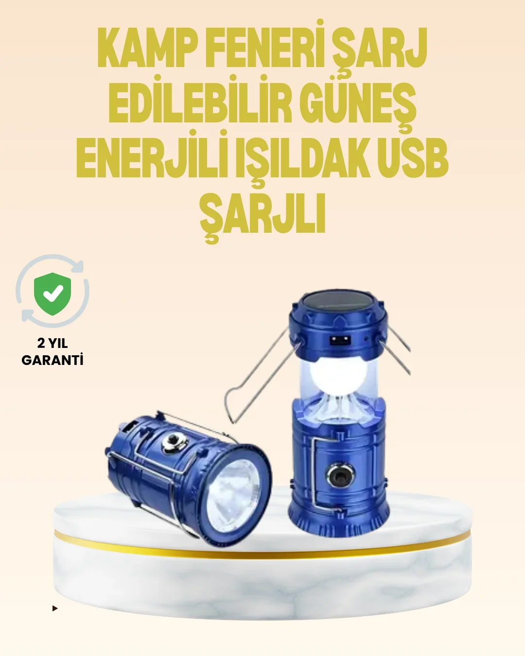 Katlanabilir USB Çıkışlı Kamp Feneri – Şarj Edilebilir, Dayanıklı ve Çok Fonksiyonlu