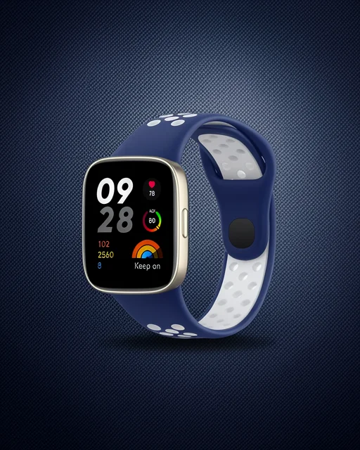 Xiaomi Redmi Watch 3 Spor Delikli Kordon (saat Değildir) - Lacivert-beyaz