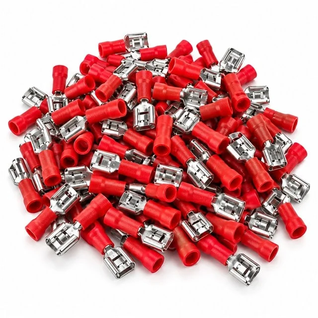 PM-39067 0,5-1,5mm2 Kesit 20x7x5mm Soket Kırmızı İzoleli Kablo Pabucu (100’lü Paket) görsel 3