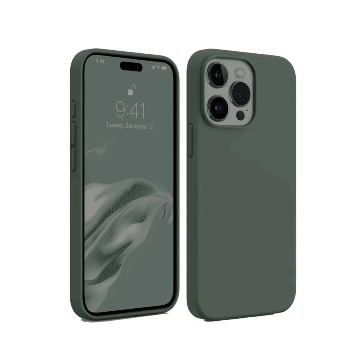 Apple İphone 15 Pro Kılıf First Silikon - Koyu Yeşil
