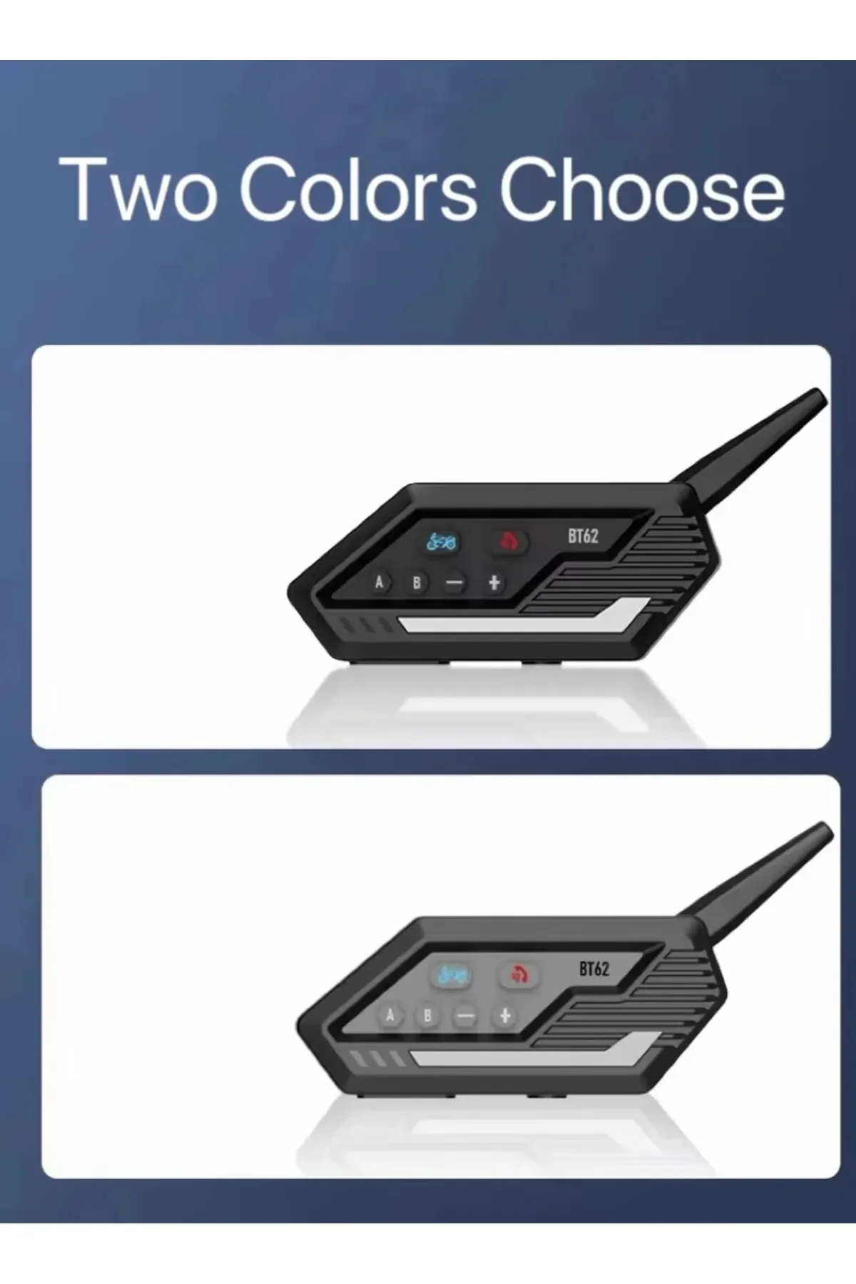 Bt62 Motosiklet Kask Kulaklığı Bluetooth Intercom 2 Intercom Bağlantılı görsel 4