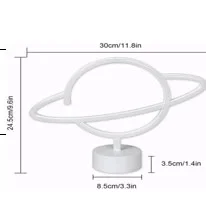 Neon Işıklı Satürn Lamba Pil+usb Mz-503 görsel 2