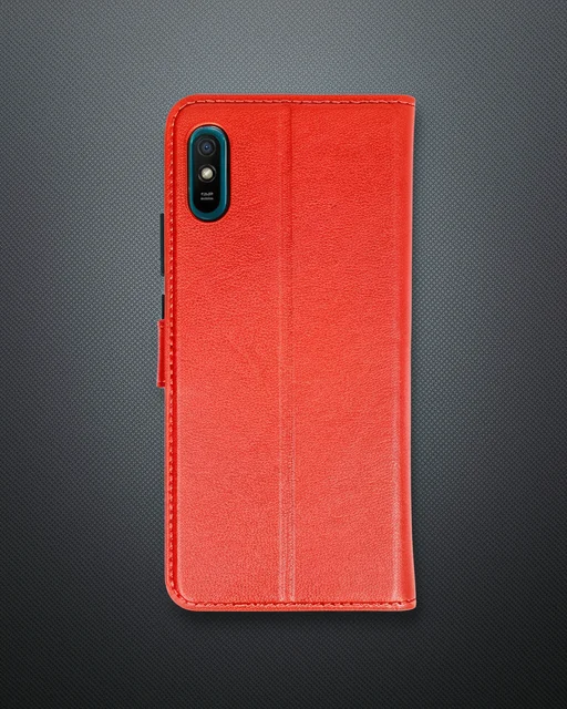 Xiaomi Redmi 9a Kılıf Trend S Plus Kapaklı Kılıf - Kırmızı