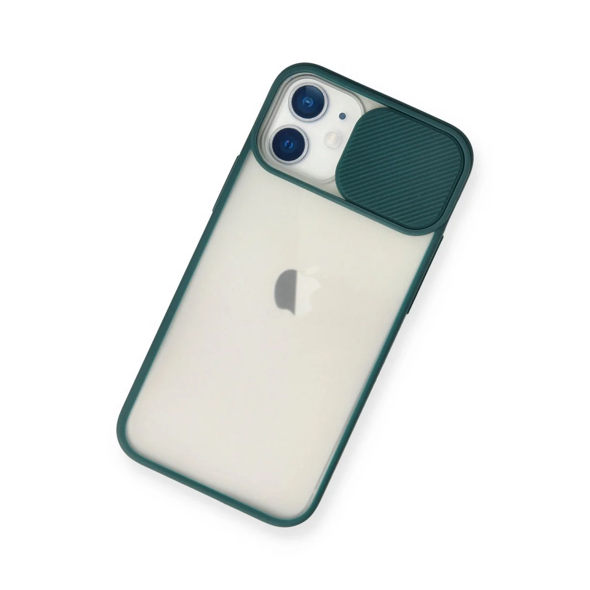 Apple İphone 11 Kılıf Palm Buzlu Kamera Sürgülü Silikon - Yeşil görsel 3