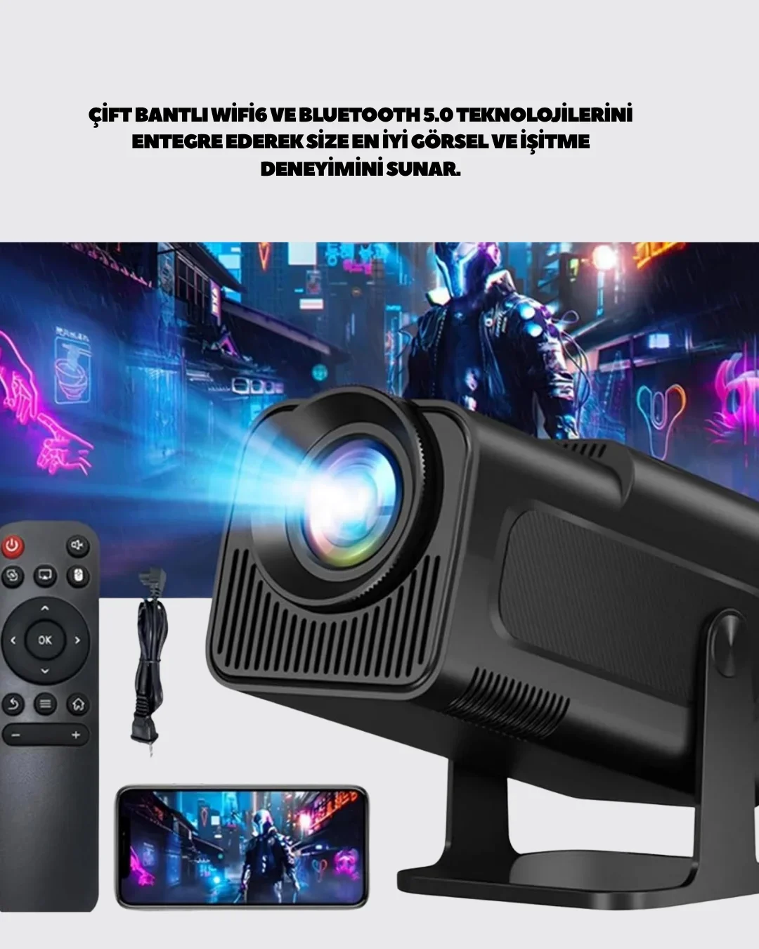 1080P Full HD Çözünürlük ve 4K Destekli Projektör görsel 3